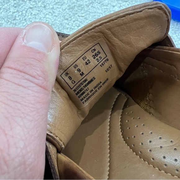 Clarks Collection Men Brown Cushion Toe Tilden Way Leather Loafers Shoes Men 9, - Picture 9 of 16